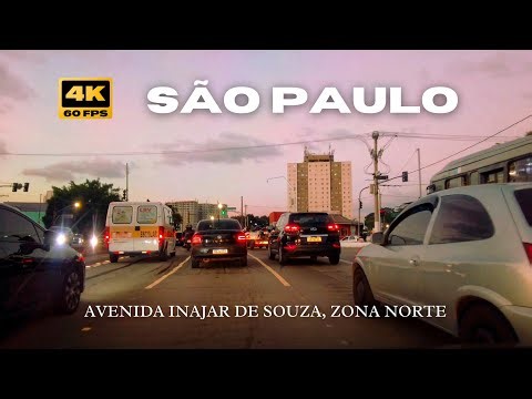 Dirigindo pela Avenida Inajar de Souza, Zona Norte, São Paulo 4K