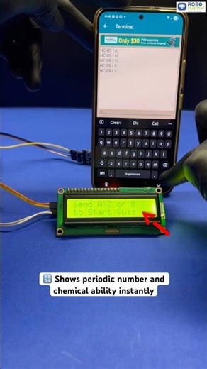 Type an Element Letter → Get Atomic Number Instantly 🤖📱 #roboarmy #arduinoprojects #periodictable