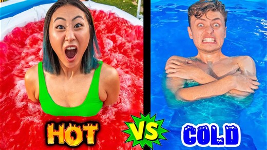 We braved the hottest and coldest pools ever!