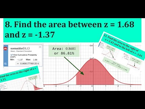 Finding and Graphing Areas Under the Normal Curve using Desmos Calculator