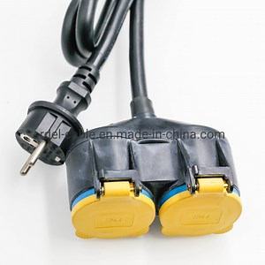 [Hot Item] Extension Cable Double Socket 250V/16A IP44 Power Distribution Outside Garden Coupling