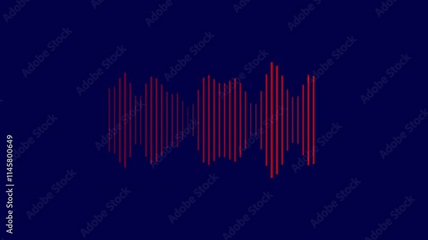 An audio wave icon features dynamic, undulating bars that represent sound frequencies. With sharp, clean lines and varying heights, it creates a sense of movement, energy, and rhythmic flow in vibrant