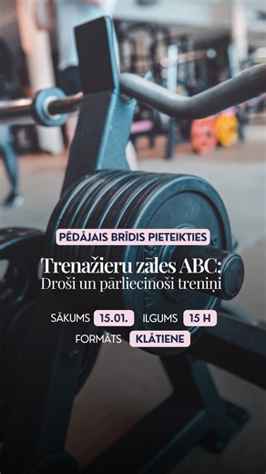 Sporta izglītības aģentūra | Treneru kursi on Instagram: "Ja sporta zāle tev šķiet mulsinoša, tu neesi viens. Lielākā daļa iesācēju nebaidās no treniņa, bet no tā, ka nesaprot: ❓ Ko darīt ❓ Kā uzvesties ❓ Ar ko sākt Kurss “Trenažieru zāles ABC” – cilvēkiem, kuri grib saprast, ko un kā darīt, pirms iet sportot. 🛎️ Pēdējais brīdis pieteikties: sportaizglitiba.lv Sākam jau 15. janvārī! ••• #sportaizglītība #sportazāle #trenažieruzāle #treniņi"