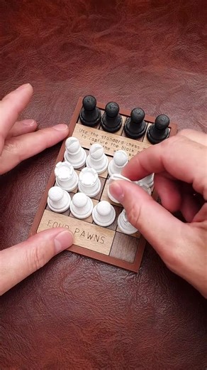 Four Pawns Puzzle. Capture All 4 Black Pawns. - Etsy
