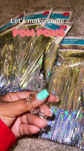 Watch me make Pom poms for Harper Belle! #cheer #kidsoftiktok #mommy #fyp #foryou #trackmeet #pompom #diy