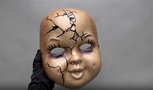 Watch Beyond Masquerade Scary Creepy Baby Halloween Mask Chucky Doll Mask on Amazon Live