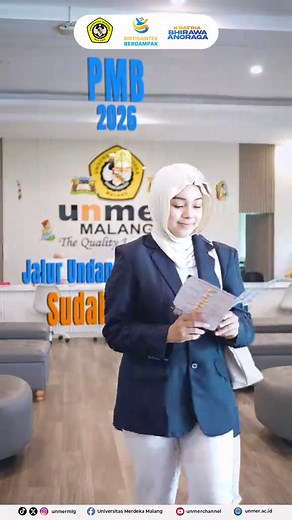 Masa depan nggak datang sendiri, harus kamu jemput 🎓🔥 PMB 2026 UNMER Malang resmi dibuka! Pilih jalurmu sekarang dan mulai langkah pertamamu 🚀 #UNMERMalang #KsatriaBhirawaAnoraga #PMB #JoinUs
