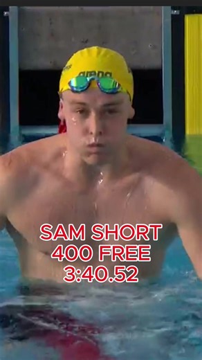 Sam Short JUST missed the WR in the 400 free tonight👀 #swimming #fyp #viral