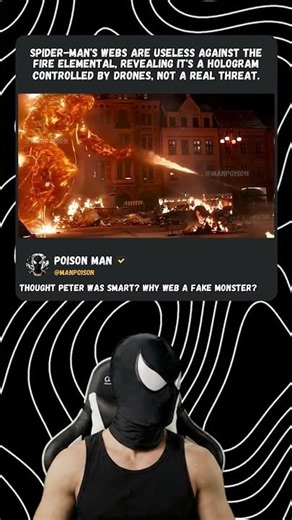 Spidey's webs useless against hologram 😭💀 #trend #movie