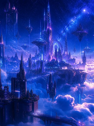 Explore the Futuristic Floating Anime City