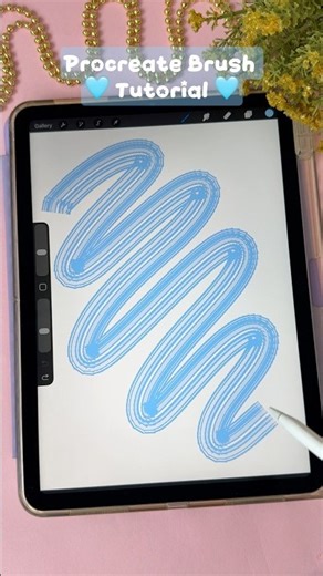 Making a Brush in Procreate! 🩵 #shorts #procreate #procreatetutorial #brush #artist