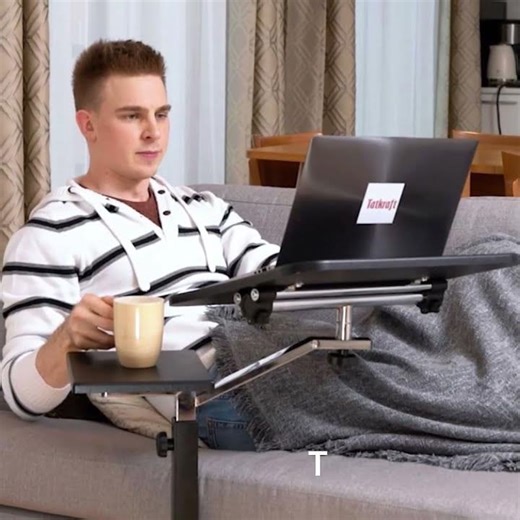 Besten Laptoptisch Höhenverstellbar mit Rollen –Arbeiten vom Sofa, Bett oder im Stehen, Tatkraft Joy