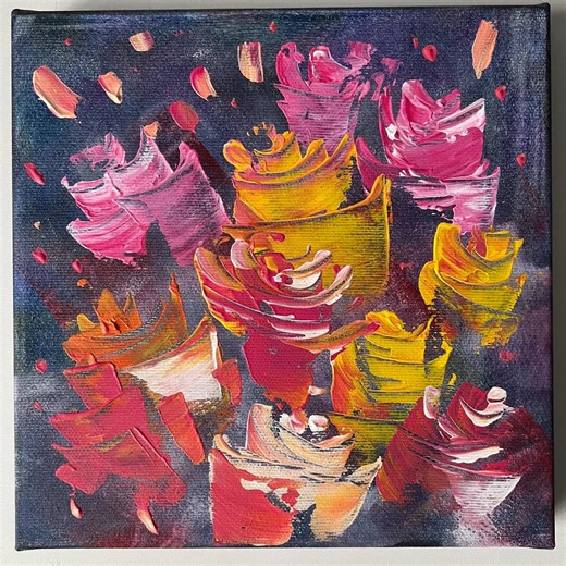 Abstract Roses Painting Abstract Painting on Canvas Art Original Colorful Floral Abstract Rose Flowers Painting Abstract Flowers Wall Art - Etsy