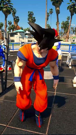 GOKU vs VEGETA 😱 ARM WRESTLING BATTLE 💪 | GTA 5 #shorts #goku #vegeta