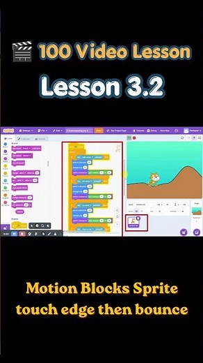 Scratch Tutorial | how to make Sprite touch edge then bounce in scratch? #scratch #scratchtutorial