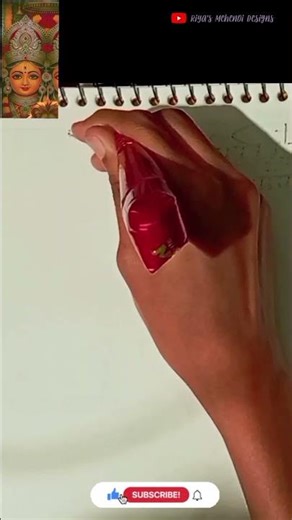 How to Draw Chamunda Maa Outline Using Mehndi Cone ✍🏻 | Part 1