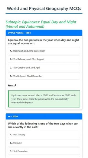 Equinoxes: Equal Day and Night Vernal and Autumnal