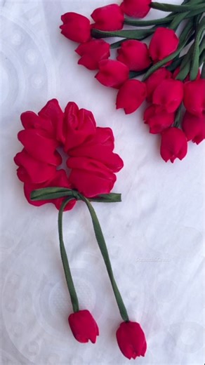 Scrunch&Create on Instagram: "Make STUNNING Tulip Flower Scrunchie Easily🌷 DM on WhatsApp 👉 8979956075 Add a floral charm to your hairstyle with this easy Tulip Flower Scrunchie tutorial! Perfect for everyday wear, gifts, or even your small business ideas. Super simple, creative, and budget-friendly. 💖 #TulipScrunchie #DIYHairAccessories #FlowerScrunchie #craftideas #HandmadeWithLove #HairAccessoryTrend #ScrunchieLovers #craft #diy #DIYForBeginners #CraftIdeas #SmallBusinessIdeas #art #ViralS