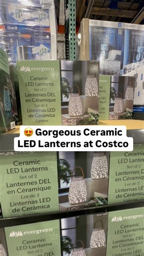 Gorgeous Ceramic LED Lanterns at Costco! Comes in a two pack and features a colour changing light & a timer function. Comes with a USB-C cord too 🤩 These are super cute!! #Costco #CostcoFindsCa #costcocanada #canada #CostcoBuys#costcodeals#costcowholesale#costcofindscanada #lantern #ledlantern #evergreen | costcofindsca
