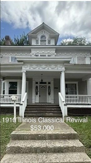 c.1910 Three Bedroom Illinois Classical Revival Home For Sale Reduced to $53K #shorts #mansion