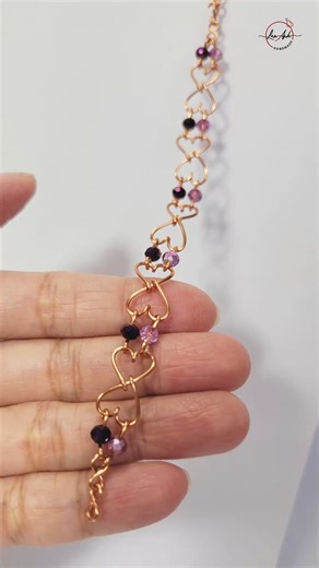Making heart bracelet | simple double heart chain | lovely jewelry #diy #shortsvideo #handmade | Lan Anh Handmade