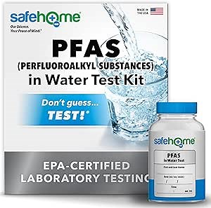 Safe Home® PFAS in Drinking Water Test Kit – Full Scan for 12 Perfluoroalkyl Substances at Our EPA-Certified Lab – Includes PFOS & PFOA – Comprehensive Analysis of City or Well Water
