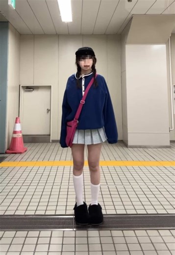 冬コーデのプリクラ撮影と初のもいーん現象