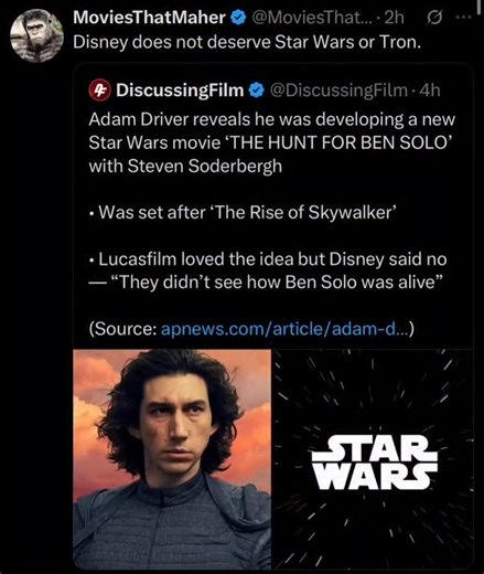 1.6K views | - The post quotes a DiscussingFilm report on Adam...