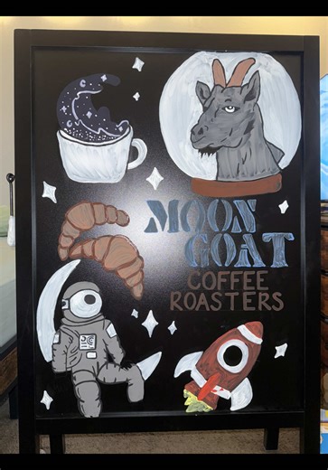 Part 10 of my Boards for Brands Series features a coffee shop that is “out of this world” 😉 MoonGoat Coffee Roasters! ☕️🌌 New year means new styles and expanding horizons and I knew this would be the perfect brand to get me out of my comfort zone. With a mix of realism and galaxy galore, this board came to life! MoonGoat coffee is an incredible place to discover your favorite creation and pause time to have a moment for yourself in their cafes. If you have one near you, I highly recommend goin
