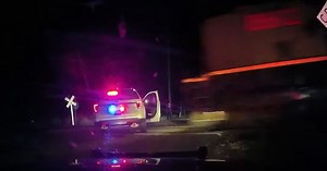 Watch: Train Obliterates Police Vehicle with Suspect Trapped Inside