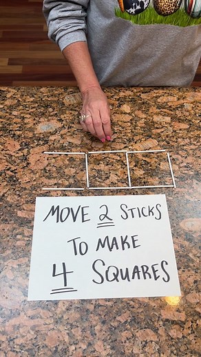 Move 2 Sticks to make 4 Squares! 🤯 | move 2 to make 4 squares solved