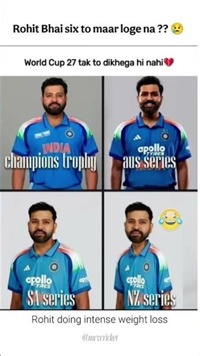 Rohit in reverse evolution #cricket #memes #viratkohli #rohitsharma #mrvoriginals