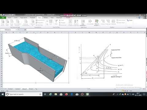 Change in water surface elevation due to constriction in a rectangular channel | Open Channel Flow