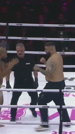 A random fan hopped in the ring with security ! #boxing