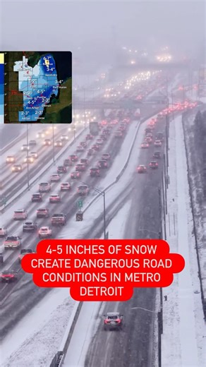 🚨A Winter Weather Advisory is in effect for Metro Detroit as snow and rapidly falling temperatures create hazardous travel conditions tonight. Read more: https://themetrodetroitnews.com/3-inches-of-snow-create-dangerous-road-conditions-in-metro-detroit/ | Metro Detroit News