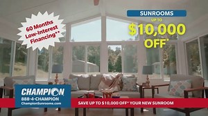 Champion Sunrooms TV Spot, 'Change Your View: $10,000 Off Your New Sunroom'