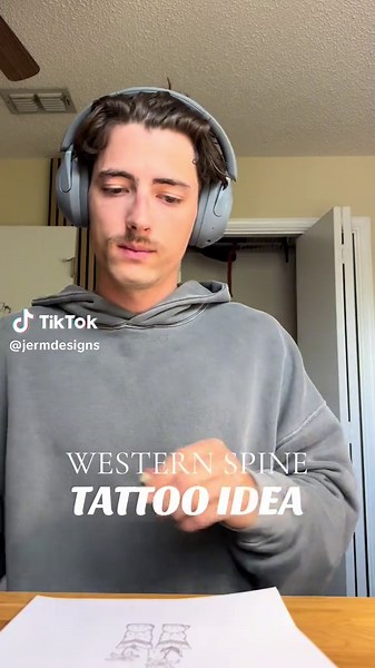 Creative Western Spine Tattoo Design Ideas