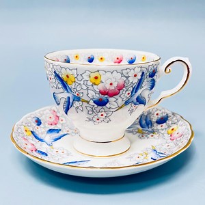 Vintage Tuscan Blue Bird Tea Cup and Saucer: Fine English Bone China 1947-50's - Etsy