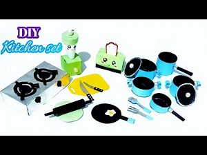 DIY Homemade toy Kitchen set for kids / How to make kitchen set / Paper Kitchen set Crafts - DIY