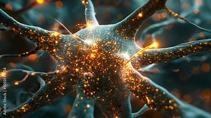 Neural network: structure of brain cells revealing complex pathways, intricate connections, essential for cognitive functions, memory processing, overall nervous system communication. Stock Video