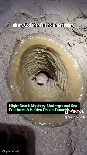 Night Beach Mystery: Underground Sea Creatures & Tunnels