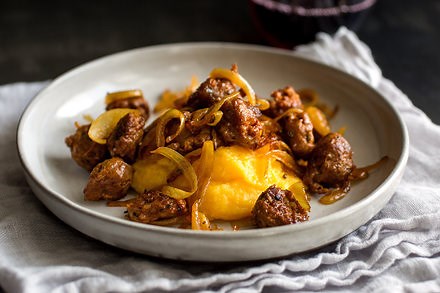 Butternut Squash Polenta With Sausage and Onion Recipe