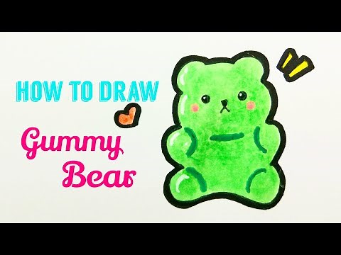 HOW TO DRAW GUMMY BEAR 🐻 | Easy & Cute Gummy Bear Drawing Tutorial For Beginner / Kids
