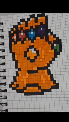Thanos Hand Pixel Art 💎⚡ Infinity Stones on Graph Sheet | Craft And Paper