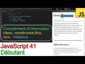 JavaScript41-Complément d'information MDN-class, constructor, this, new, instance-Débutant