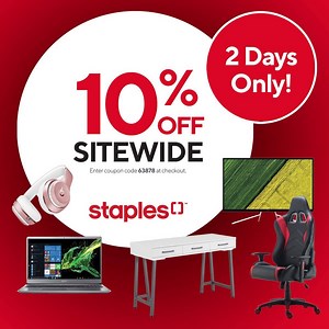 Save 10% sitewide July 15 & 16 using code 63878 | Staples Canada