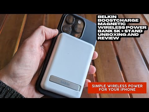 Belkin BoostCharge Magnetic Wireless Power Bank 5K Plus Stand Unboxing and Review