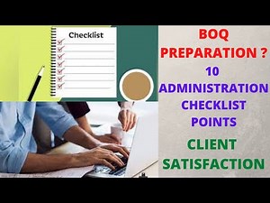 How to prepare a BOQ ? | 10 Administration Checklist Points | Quantity Surveying Tutorial