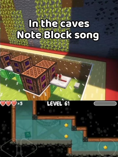 In the caves Note Block song (whit game footage) #music#minecraft#shorts