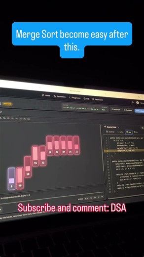 DSA Made Easy 🤯 Watch Circular Linked List & Merge Sort Come Alive! #fyp